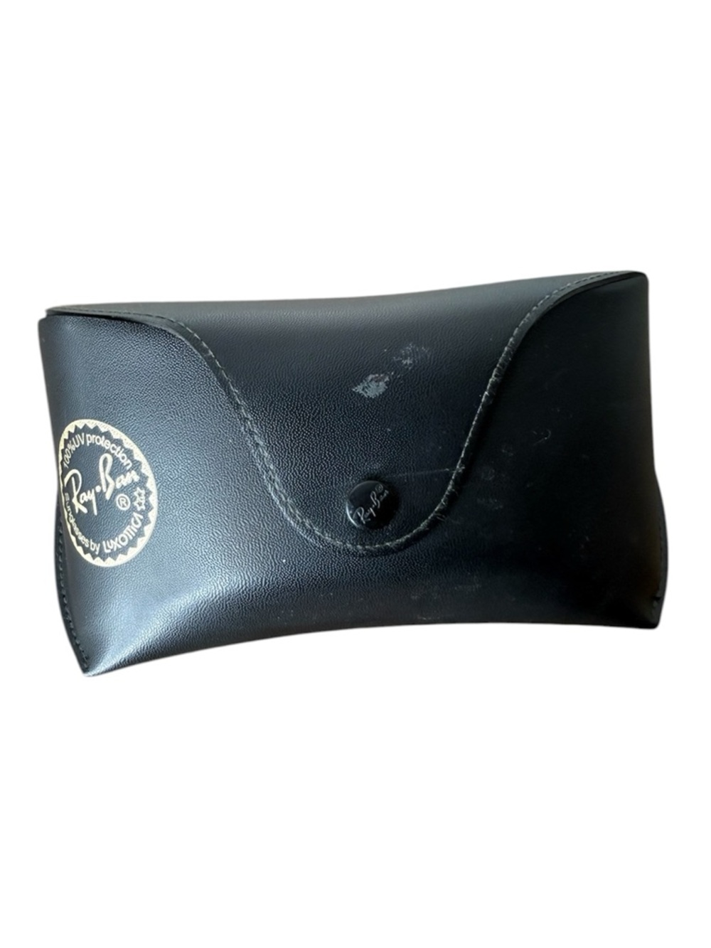 RAY-BAN Large Black Leather Eyewear Case Classic Sunglasses Snap Belt Loop